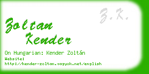 zoltan kender business card